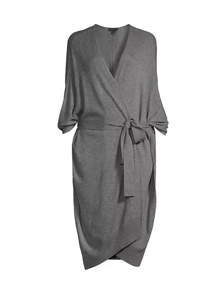 Кардиган с запахом Vintage Glam Donna Karan New York, серый
