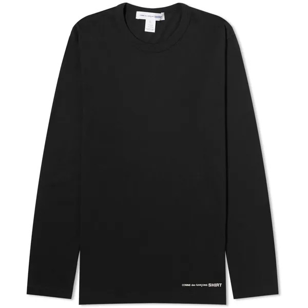 Футболка Comme Des Garçons Shirt Long Sleeve Logo T-Shirt, черный