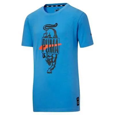 Puma Баскетбольная футболка с круглым вырезом и короткими рукавами для мальчиков, размер S, повседневная