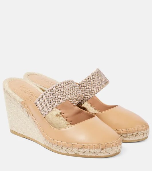 Кожаные эспадрильи на танкетке Siena 70 Malone Souliers, бежевый