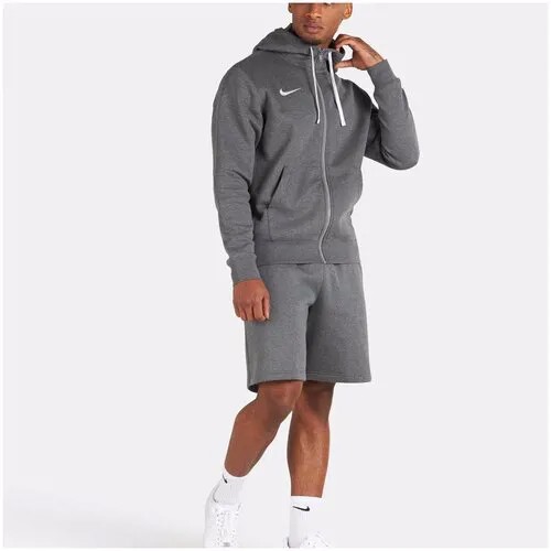 Толстовка NIKE, силуэт свободный, капюшон, размер 2XL, серый