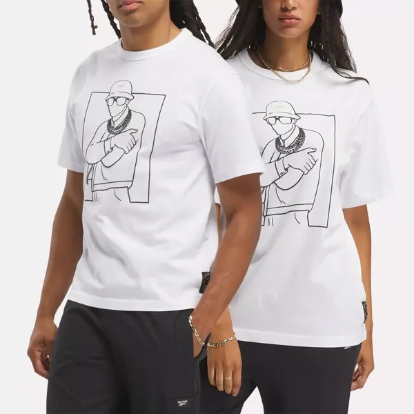 Футболка с изображением Hip Hop B-Boy Pose Reebok, белый