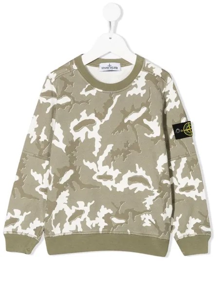 Stone Island Junior толстовка с камуфляжным принтом и логотипом