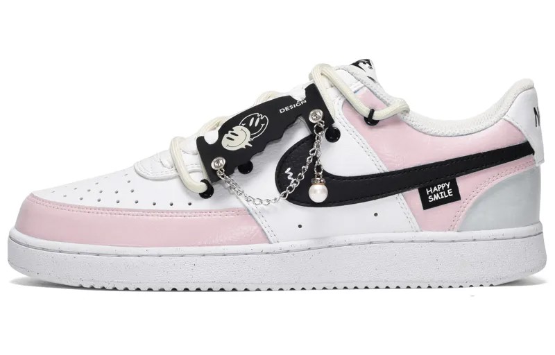Кроссовки Nike Court Vision 1 Skateboarding Shoes Women's Low-top Black/Pink, черный/розовый