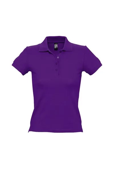 Рубашка поло из хлопка с короткими рукавами People Pique SOL'S, фиолетовый
