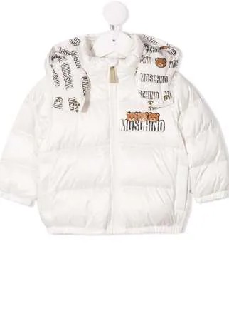 Moschino Kids пуховик с логотипом