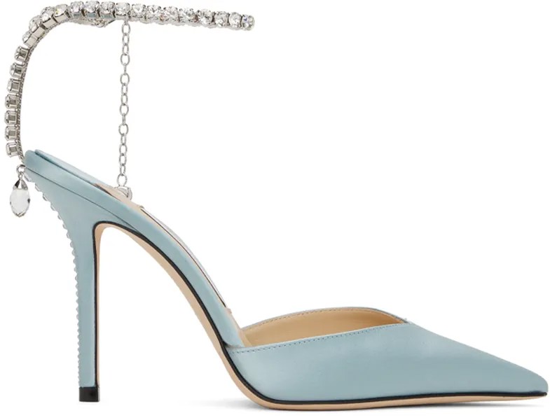 Эксклюзивные синие туфли на каблуке SSENSE Saeda 100 Jimmy Choo