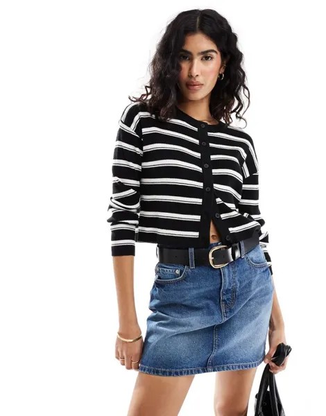 ASOS DESIGN - Кардиган узкого кроя в полоску с круглым вырезом