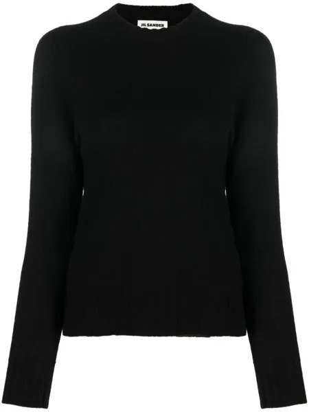 Jil Sander шерстяной джемпер с воротником-стойкой, черный