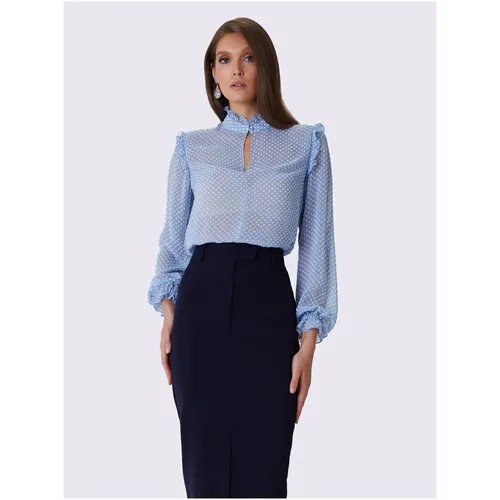 Блуза  Арт-Деко, размер 44, голубой