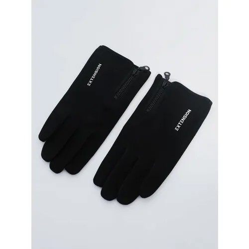 Тканевые перчатки в спортивном стиле с функцией Touch Screen, цвет Черный, размер L