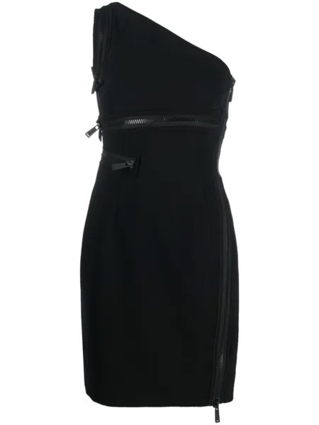 Dsquared2 платье мини на одно плечо, черный