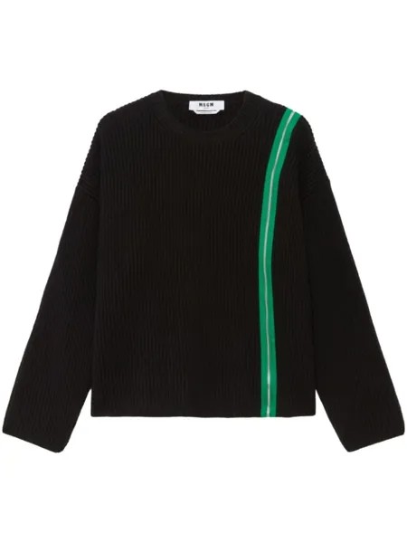 MSGM джемпер с круглым вырезом и молнией, черный