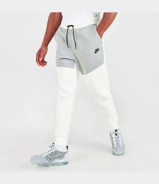 Брюки-джоггеры из флиса Nike Tech с манжетами, белые, серо-серые, черные, CU4495-133, 2XL