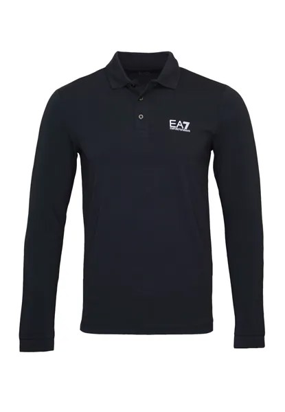 Лонгслив EA7 Poloshirt, темно синий