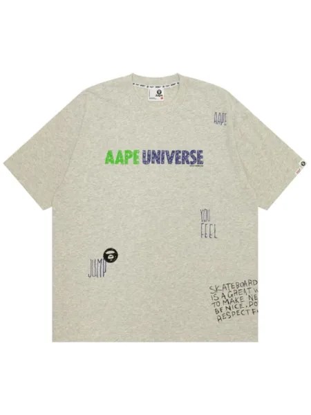 Футболка с логотипом AAPE BY *A BATHING APE, бежевый