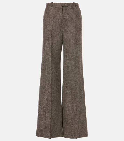 Широкие брюки из натуральной шерсти Emmit Loro Piana, цвет natural dark brown