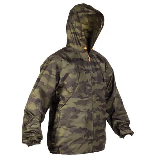 Куртка для охоты водонепроницаемая легкая 100, размер: XXL, цвет: Хаки/Пыльный Хаки SOLOGNAC Х Decathlon