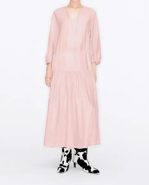 Длинное однотонное платье с французскими рукавами Bimba y Lola, розовый