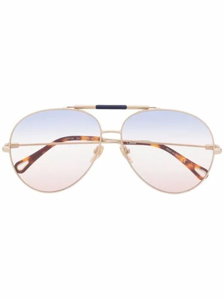 Chloé Eyewear солнцезащитные очки-авиаторы с эффектом градиента