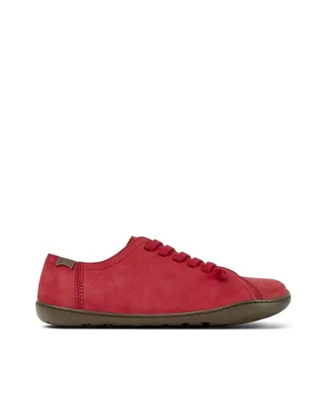 Женские кожаные кроссовки на шнурках красного цвета Camper, красный
