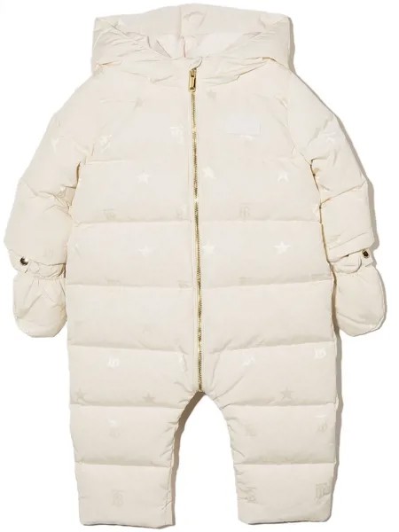 Burberry Kids дутый комбинезон Thomas Bear с монограммой