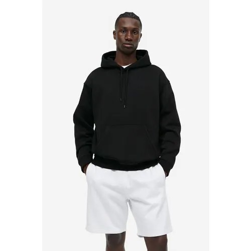 Худи H&M Relaxed Fit Hoodie, размер XS, черный