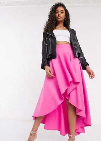 Ярко-розовая асимметричная юбка Laced In Love-Розовый цвет