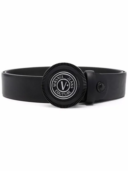 Versace Jeans Couture leather logo-buckle belt