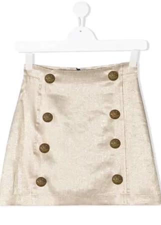 Balmain Kids мини-юбка с декоративными пуговицами
