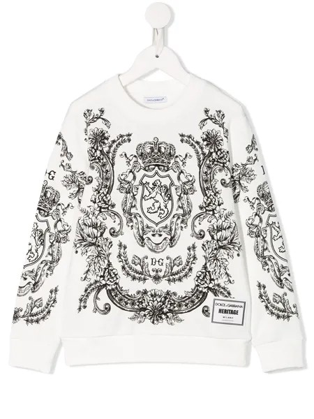 Dolce & Gabbana Kids толстовка с цветочным логотипом