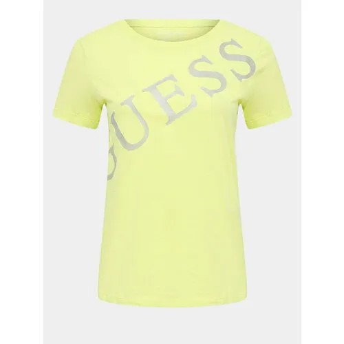 Футболка GUESS, хлопок, размер M, мультиколор, желтый