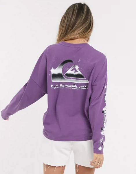 Фиолетовый свободный лонгслив Quiksilver