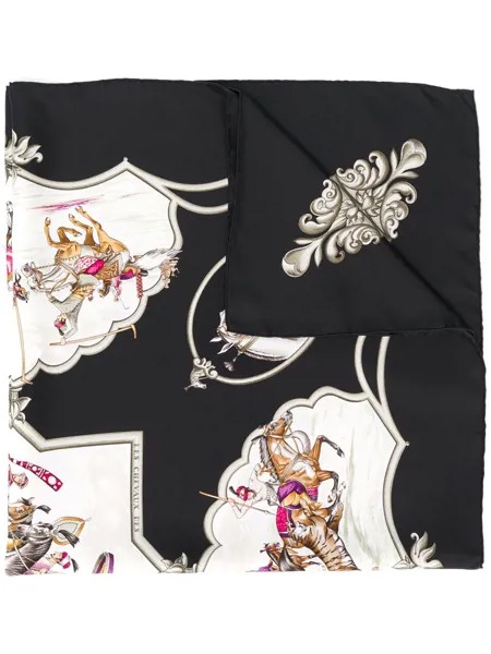 Hermès платок 1990-х годов с анималистичным принтом pre-owned