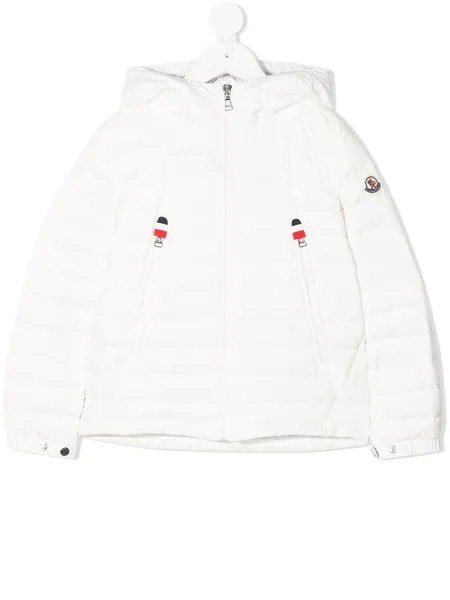 Moncler Enfant пуховик с нашивкой-логотипом