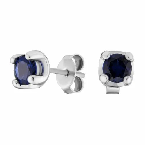 Серьги пусеты Ювелир Карат, серебро, 925 проба, сапфир