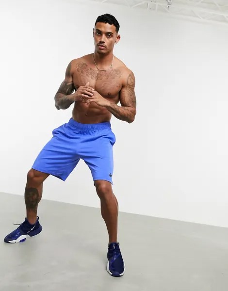 Синие шорты из ткани dri-fit Nike Training-Синий
