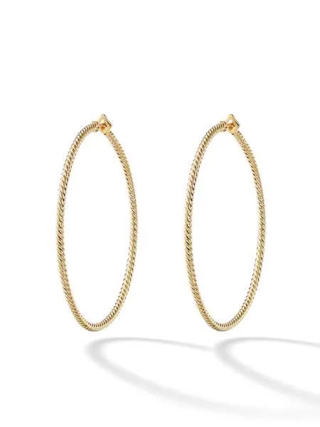 David Yurman 18kt yellow gold Cable Classics hoop earrings