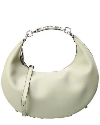 Женская кожаная сумка-хобо Fendi среднего размера Fendigraphy, зеленая