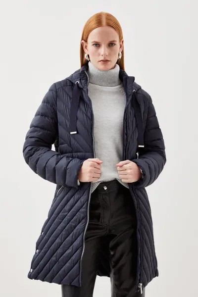 Компактное пуховое пальто Petite Real Karen Millen, темно-синий