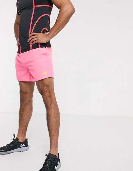 Неоново-розовые спортивные шорты средней длины ASOS 4505-Розовый
