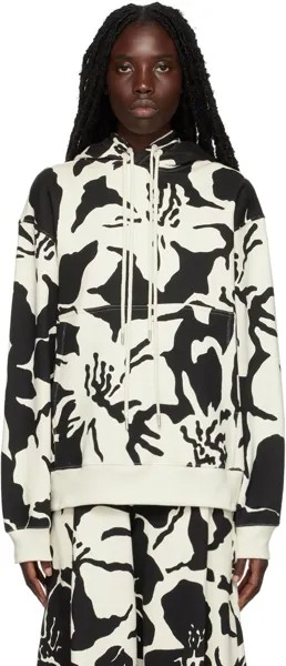 Худи Off-White с черным цветочным принтом Dries Van Noten