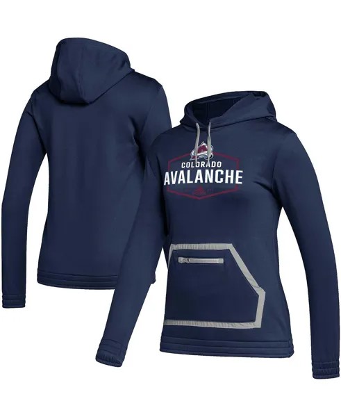 Женский темно-синий пуловер с капюшоном Colorado Avalanche Team Issue adidas, темно-синий