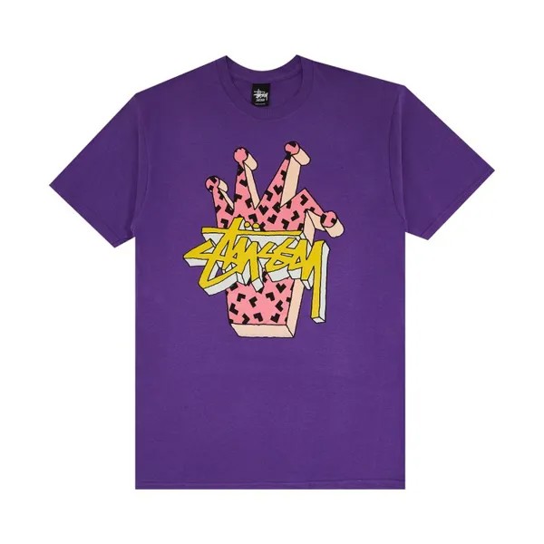 Футболка Stussy 3D Crown 'Purple', фиолетовый