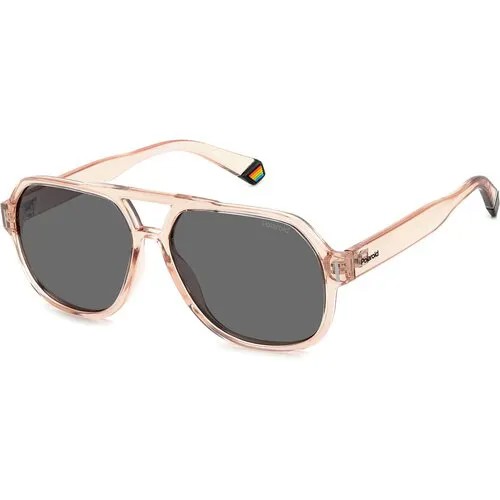 Солнцезащитные очки Polaroid, розовый, серый