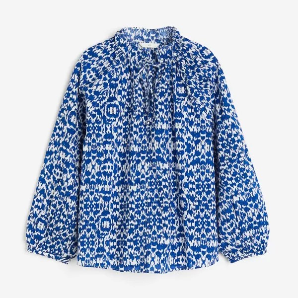 Блузка H&M Muslin Pullover, синий