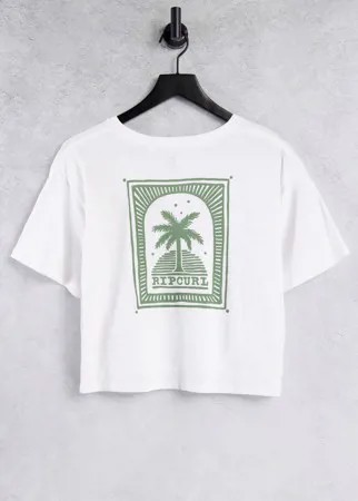 Белая укороченная футболка с принтом на спине Rip Curl Salty-Белый