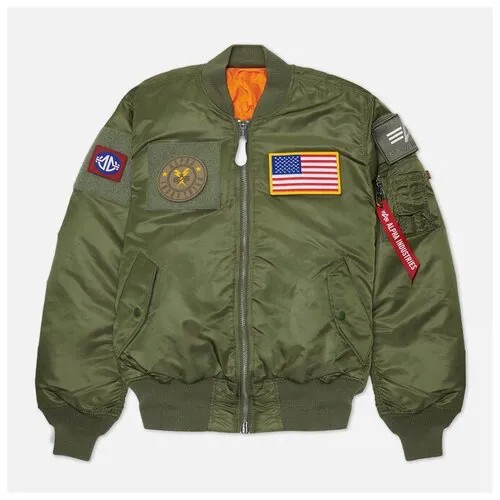 Бомбер ALPHA INDUSTRIES, подкладка, размер S, зеленый