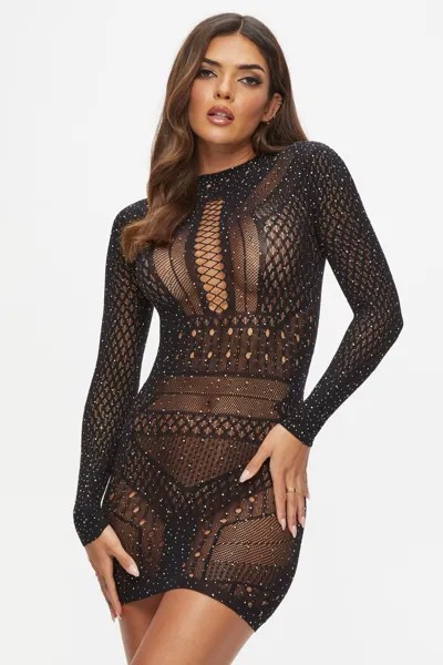 Платье Janelle с драгоценными камнями Ann Summers, черный