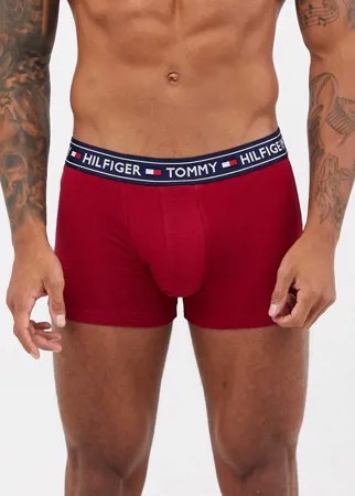 Красные боксеры-брифы с логотипом на поясе Tommy Hilfiger-Красный